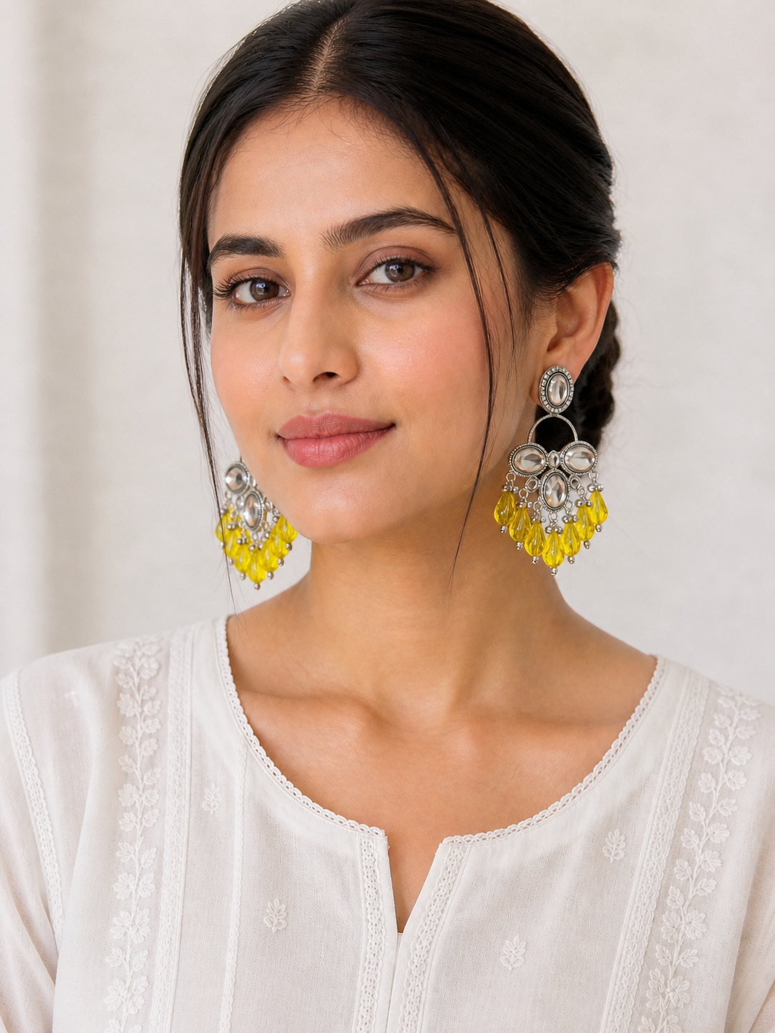 Mirror Work Long Bali Earrings – Lightweight Statement Jewellery
