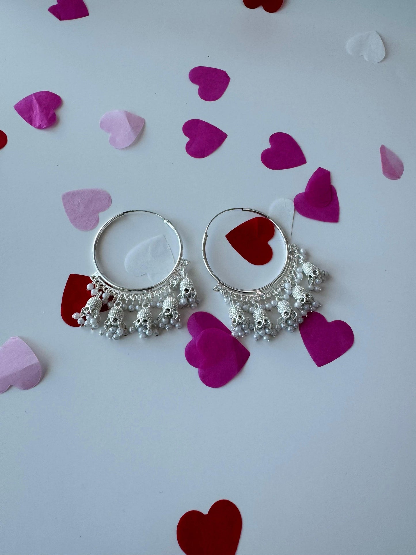 White Pearl Jhumki Bali Earrings | Premium Ethnic Jingle Jewelry