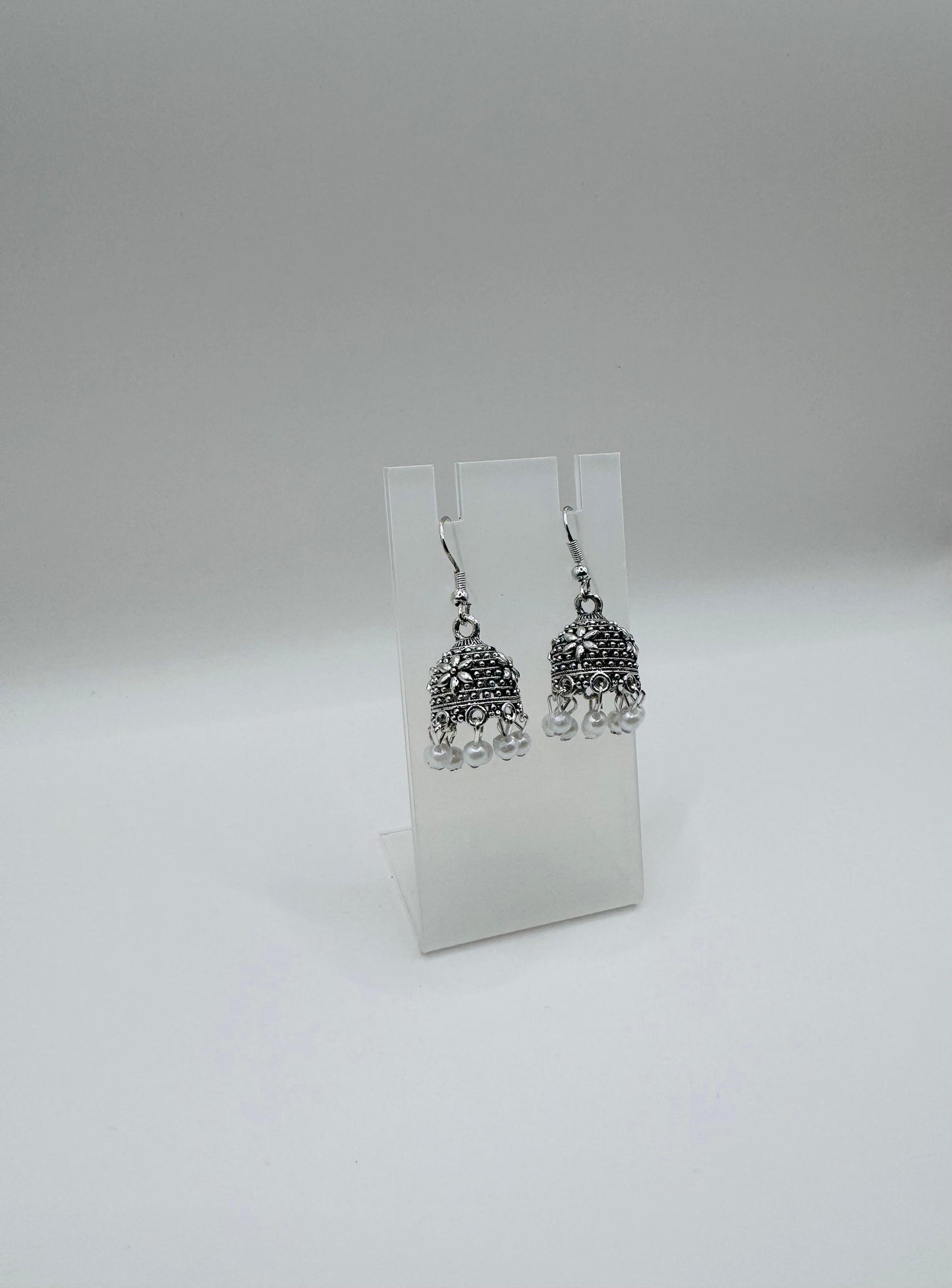 White Pearl Jhumkas – Elegant Tiny Lightweight Earrings