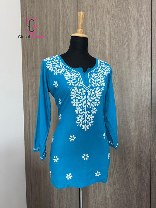 Handmade Mulmul Cotton Chikankari Kurti