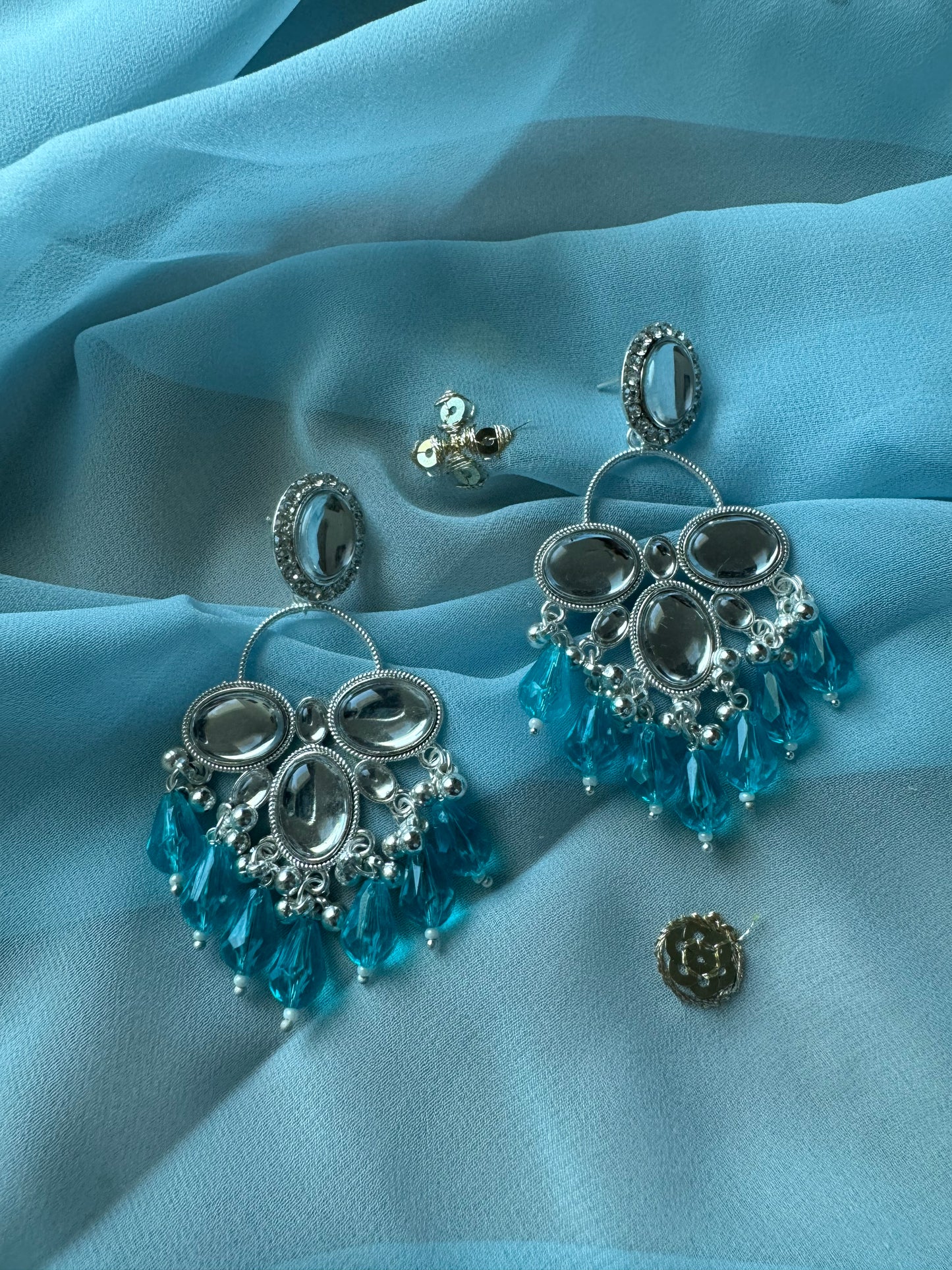 Mirror Work Long Bali Earrings – Lightweight Statement Jewellery
