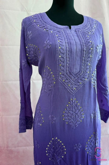 Viscose Georgette Solid 2pc Suit Set - Purple | Closetsecrets