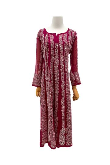 Georgette Full Length Kurti Red