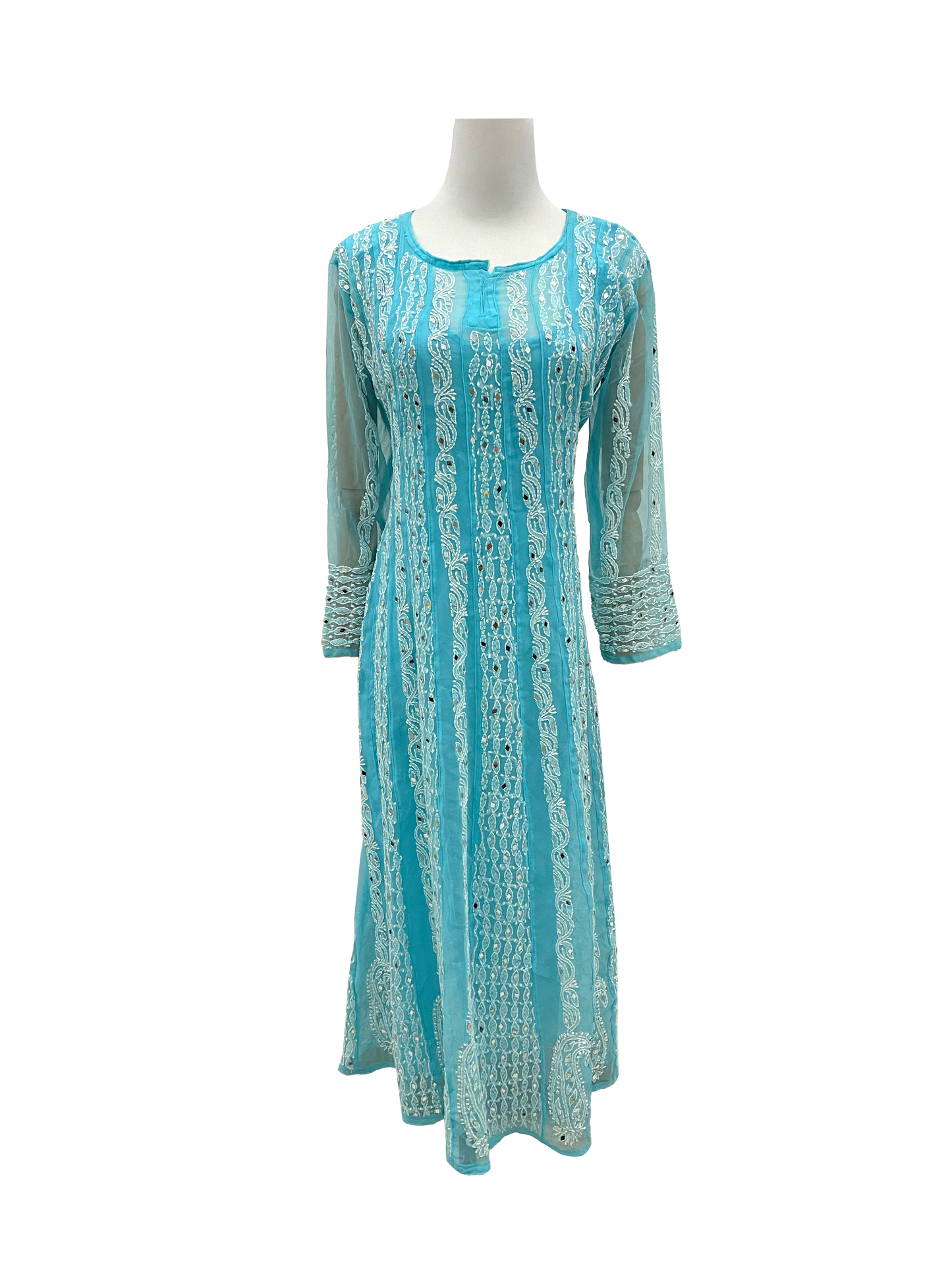 Georgette Full Length Kurti Blue