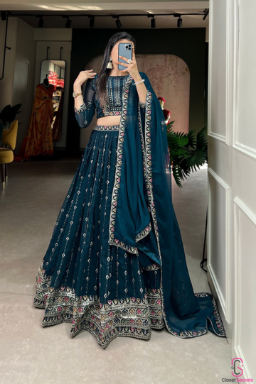 Blue Lehenga Choli Dark Blue