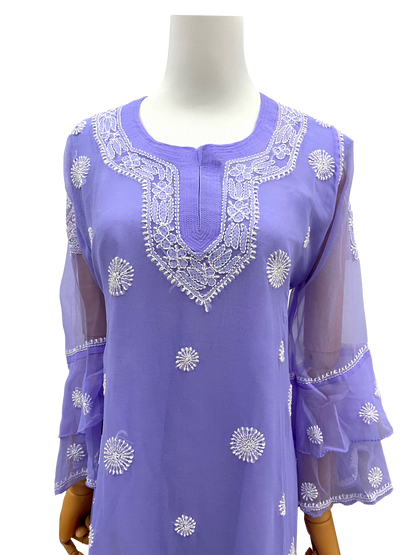 Georgette Aline Kurti Purple