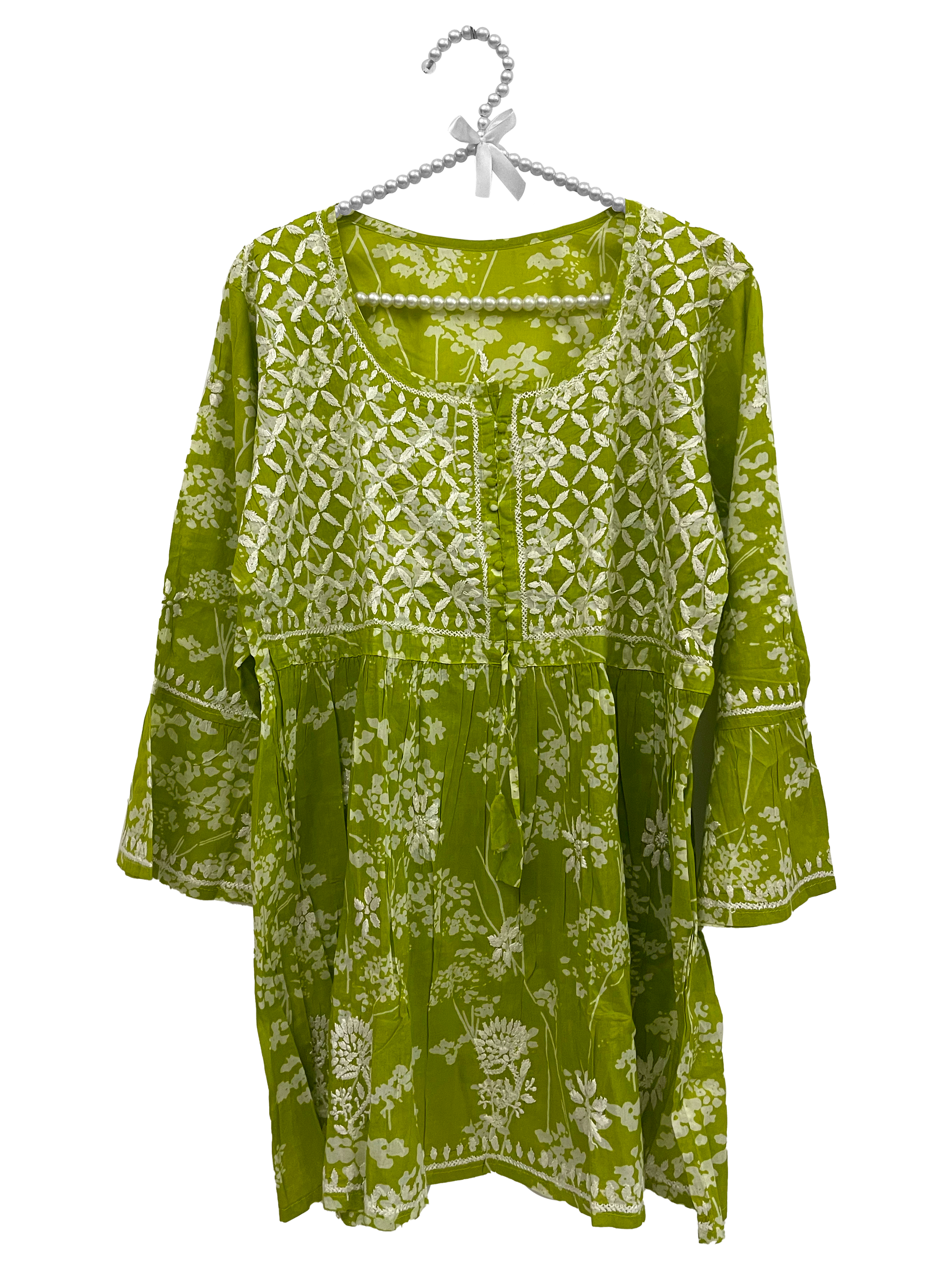 Mulmul cotton short kurti Heena Green