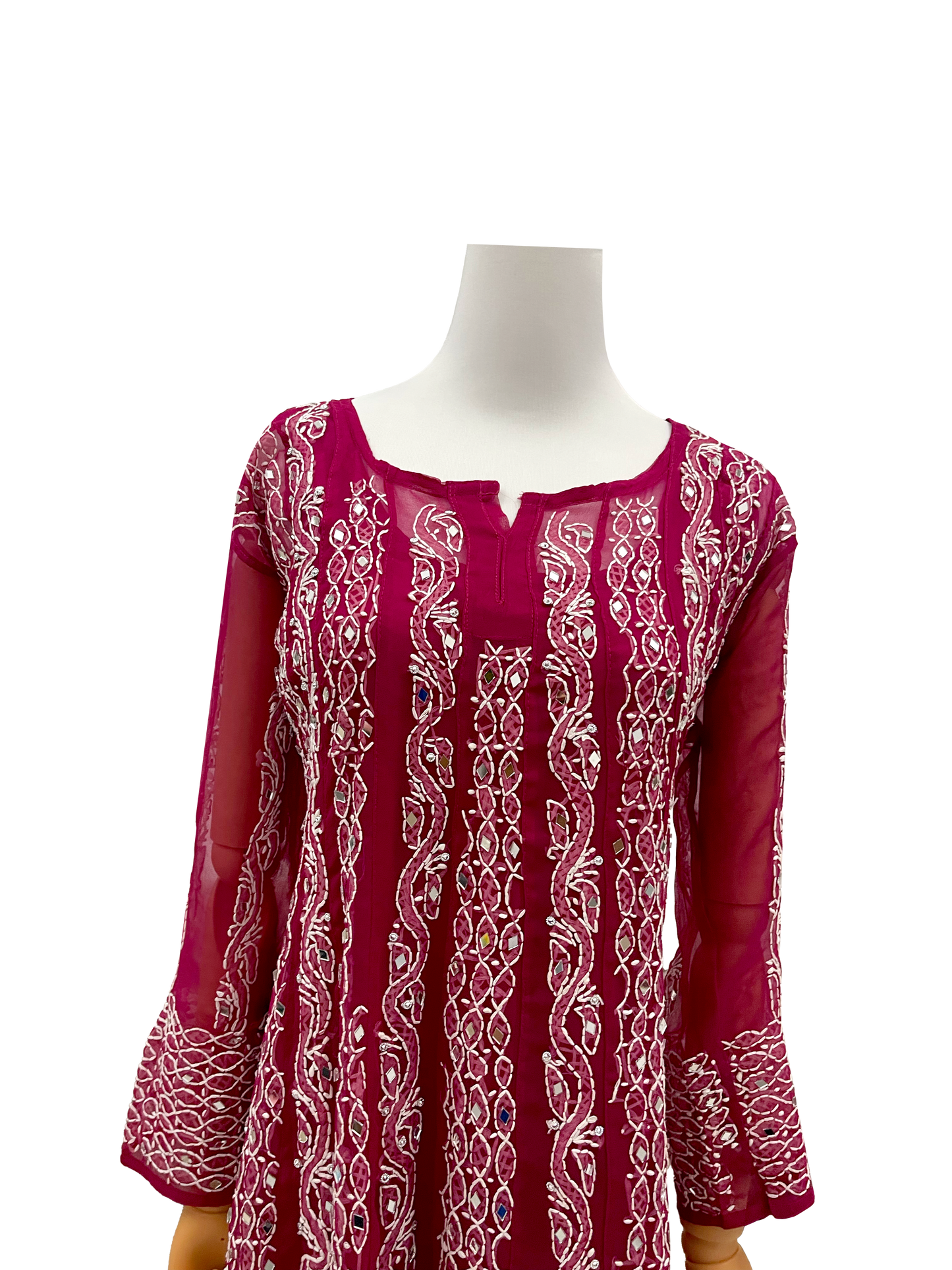 Georgette Full Length Kurti Red