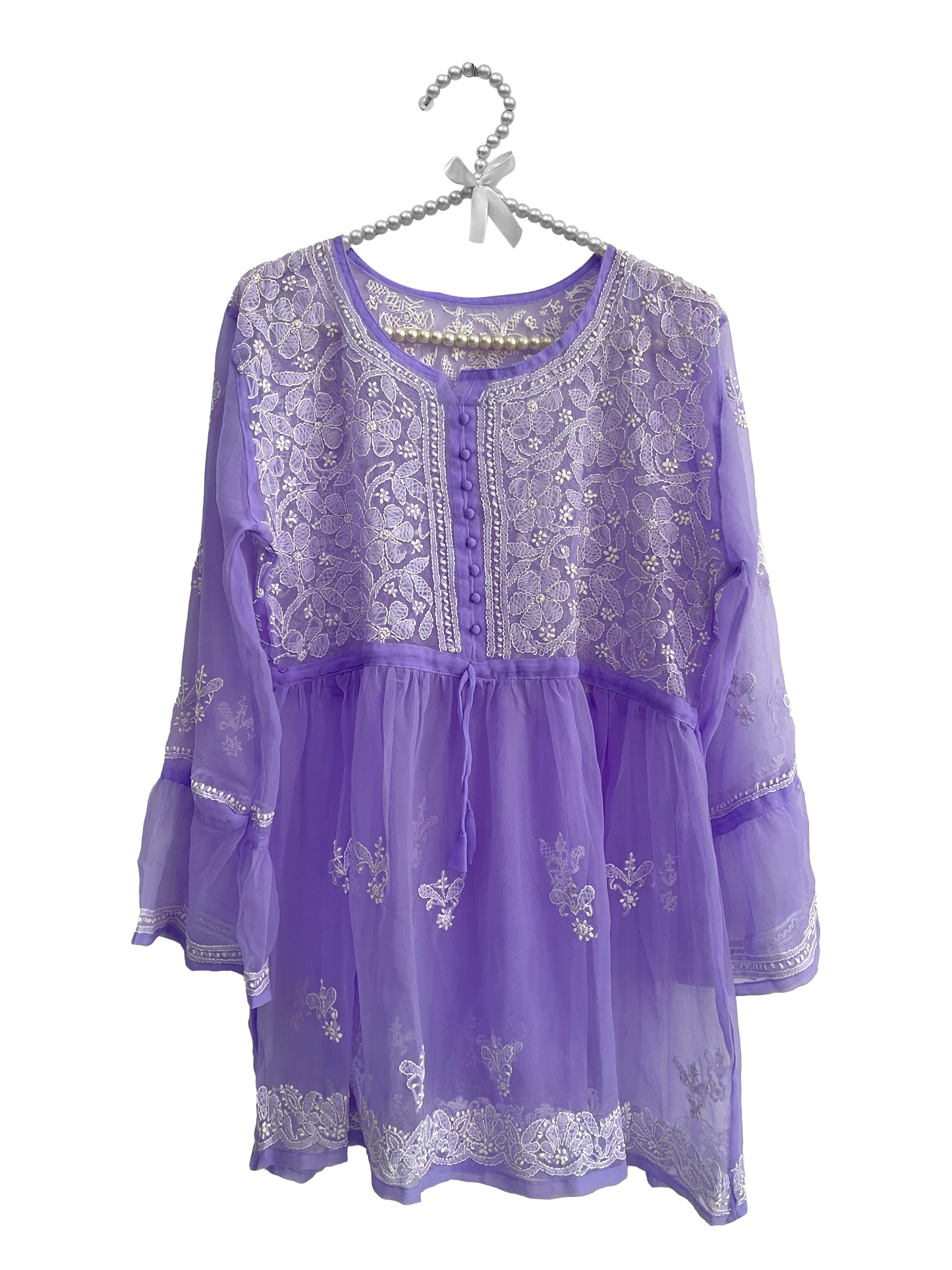 Georgette Frock Kurti Purple