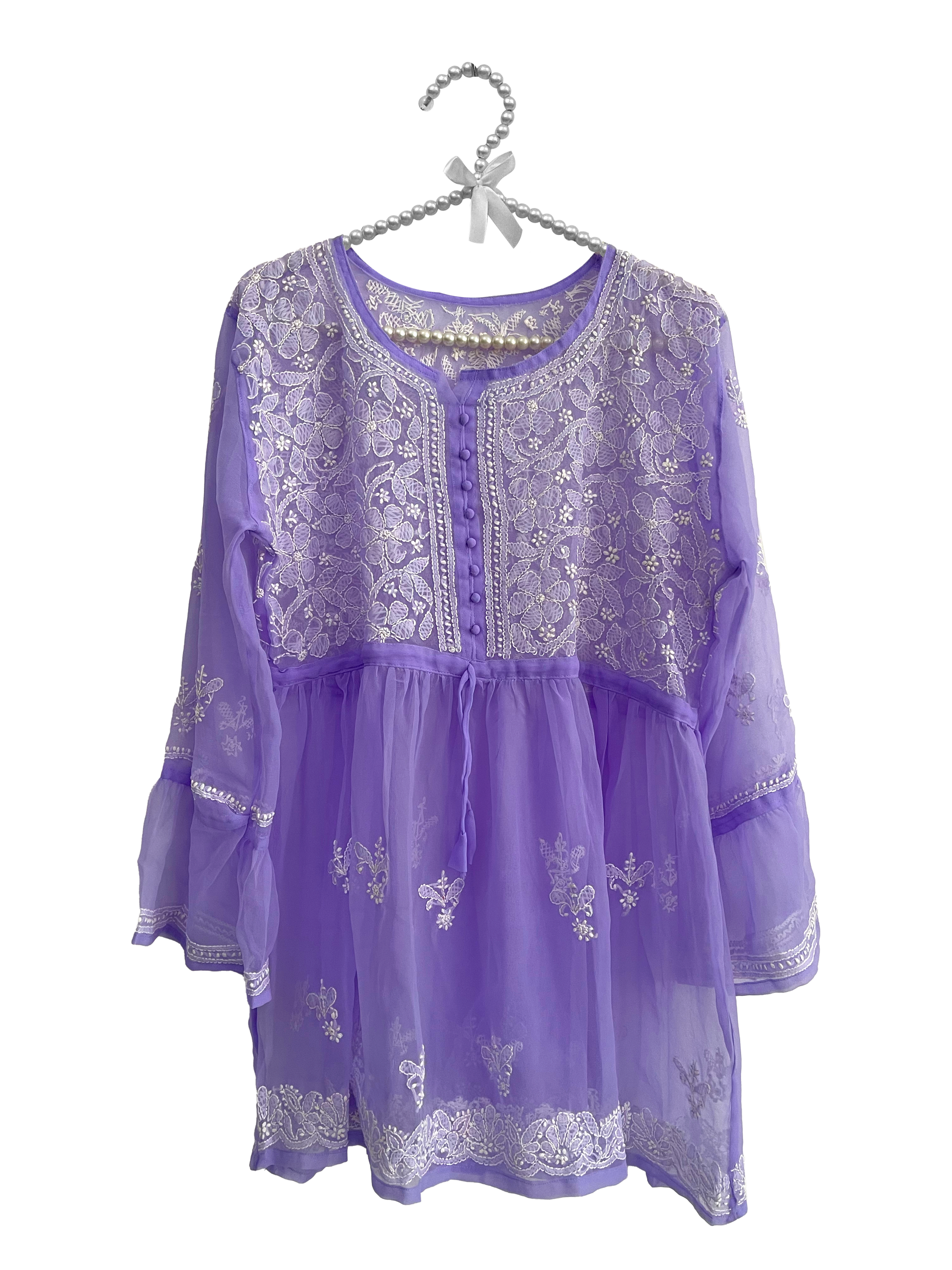 Georgette Frock Kurti Purple