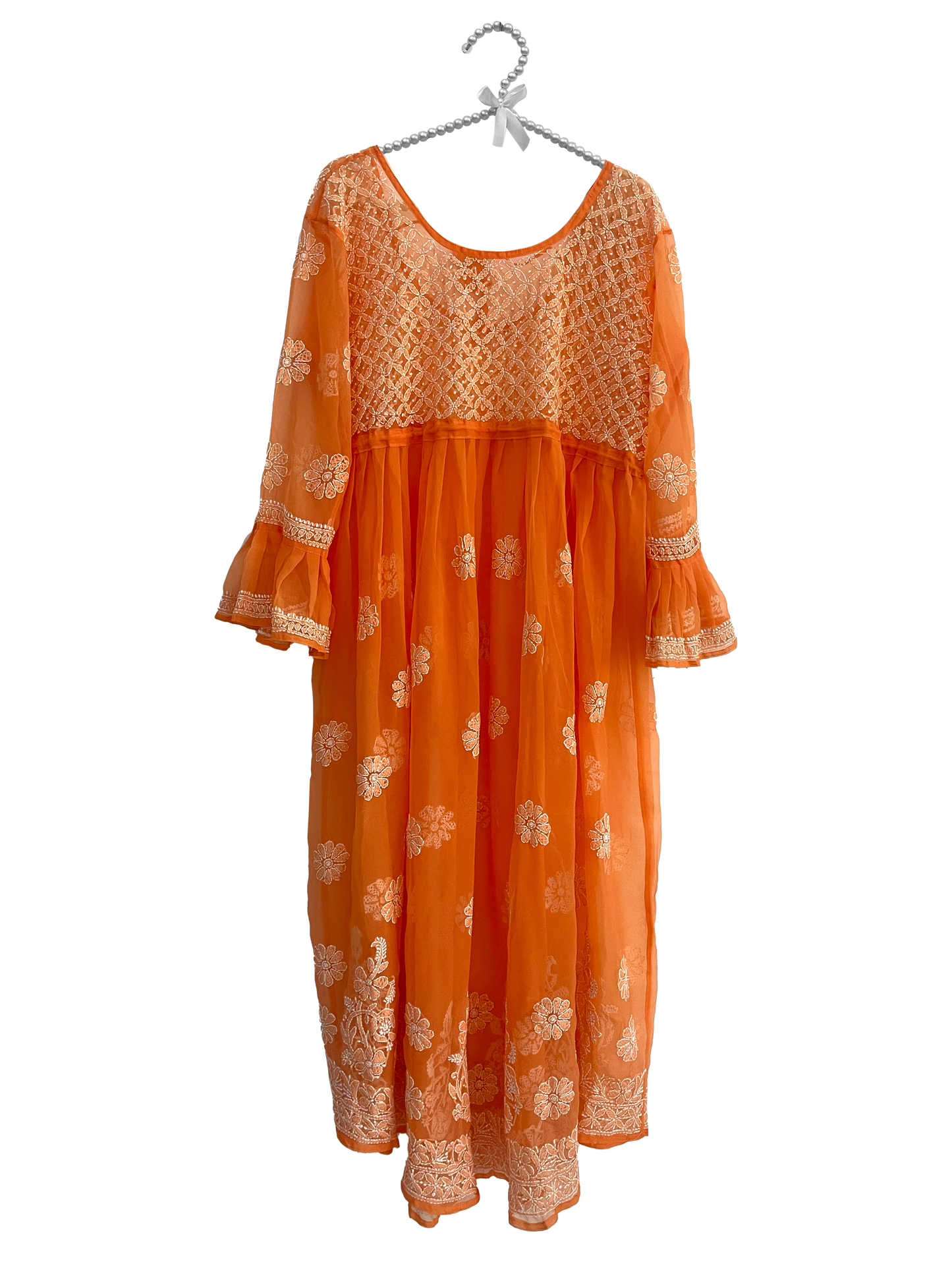 Georgette Full Length Kurti Orange