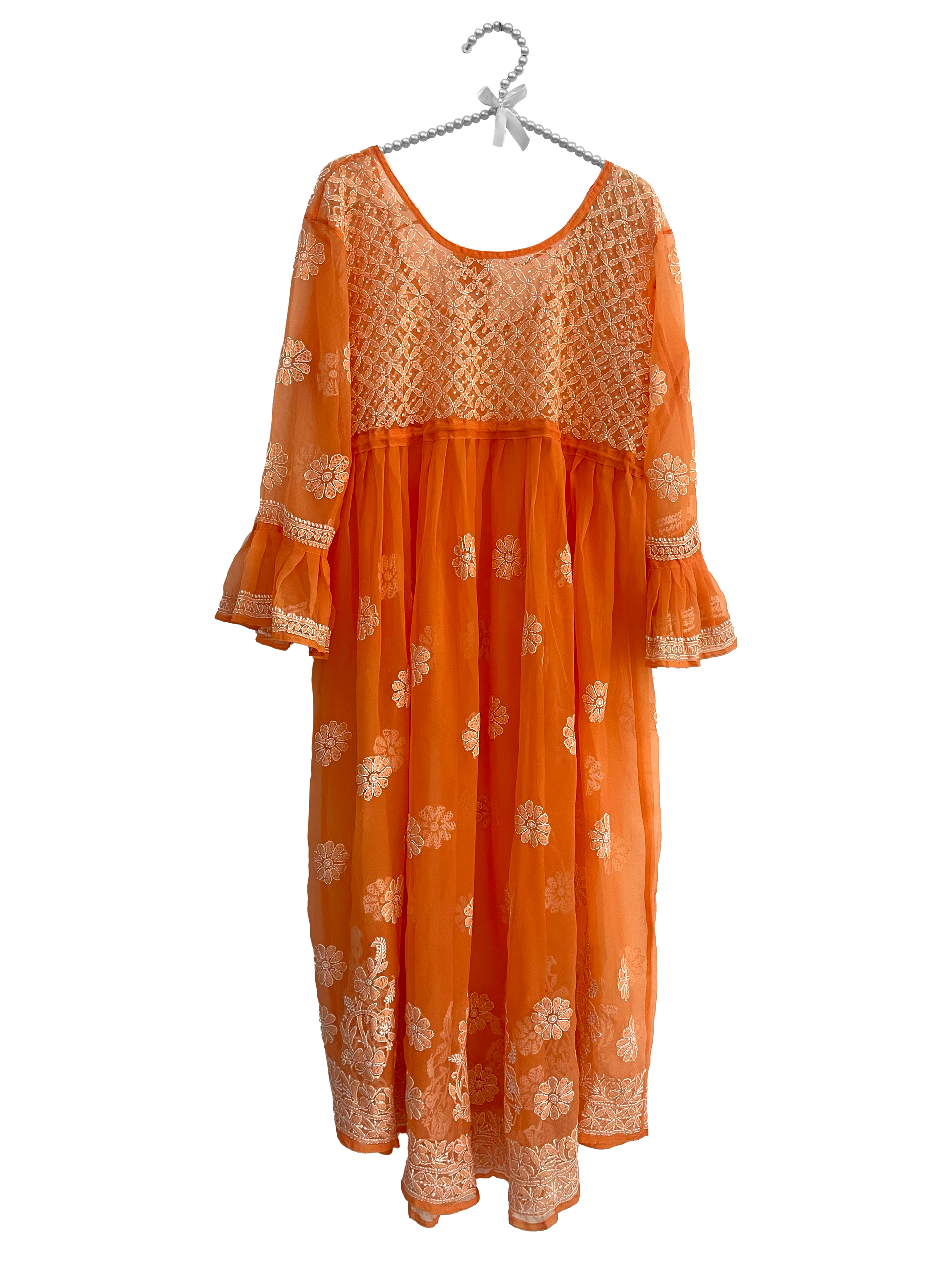 Georgette Full Length Kurti Orange