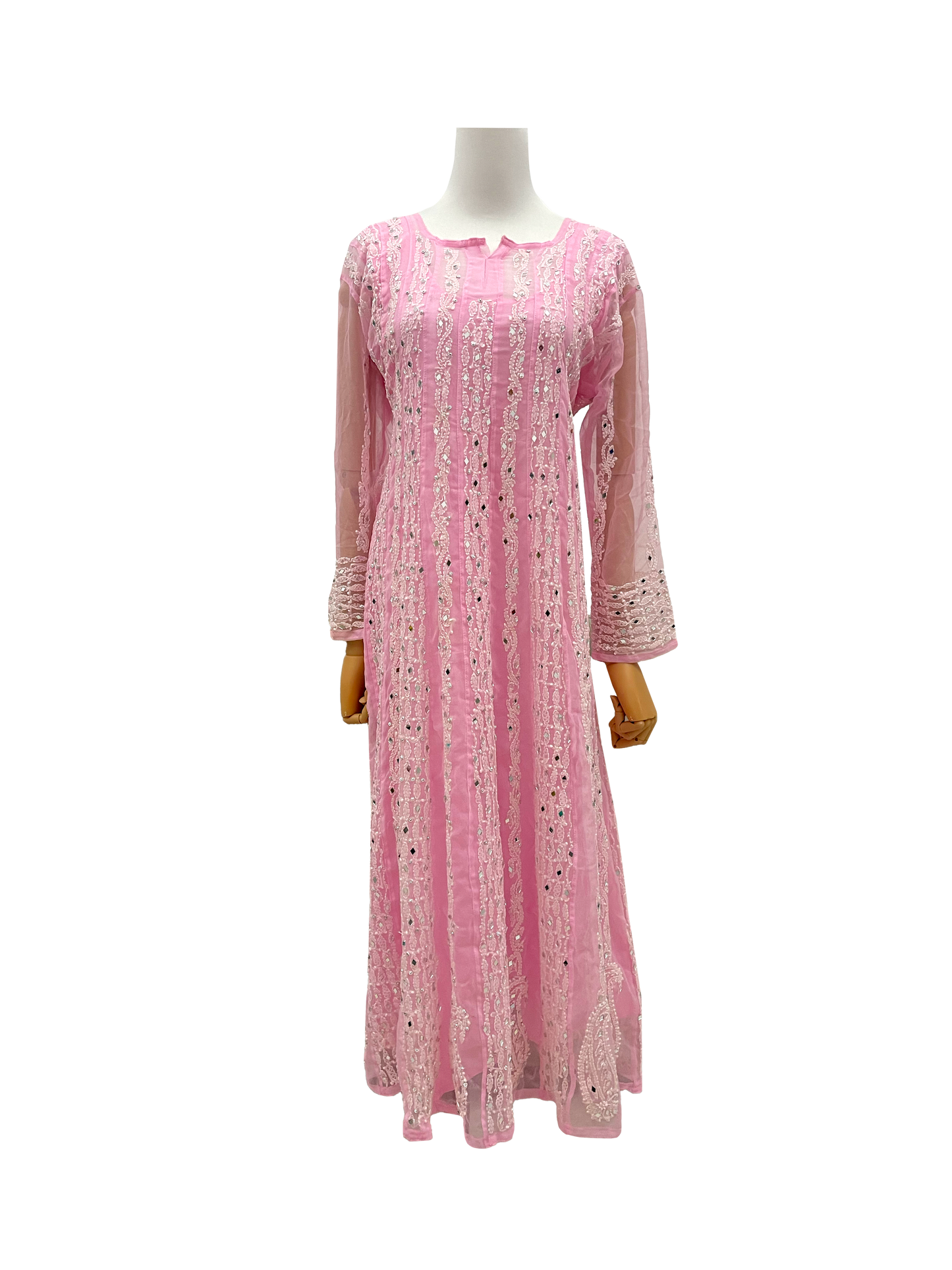 Georgette Full Length Kurti Baby Pink