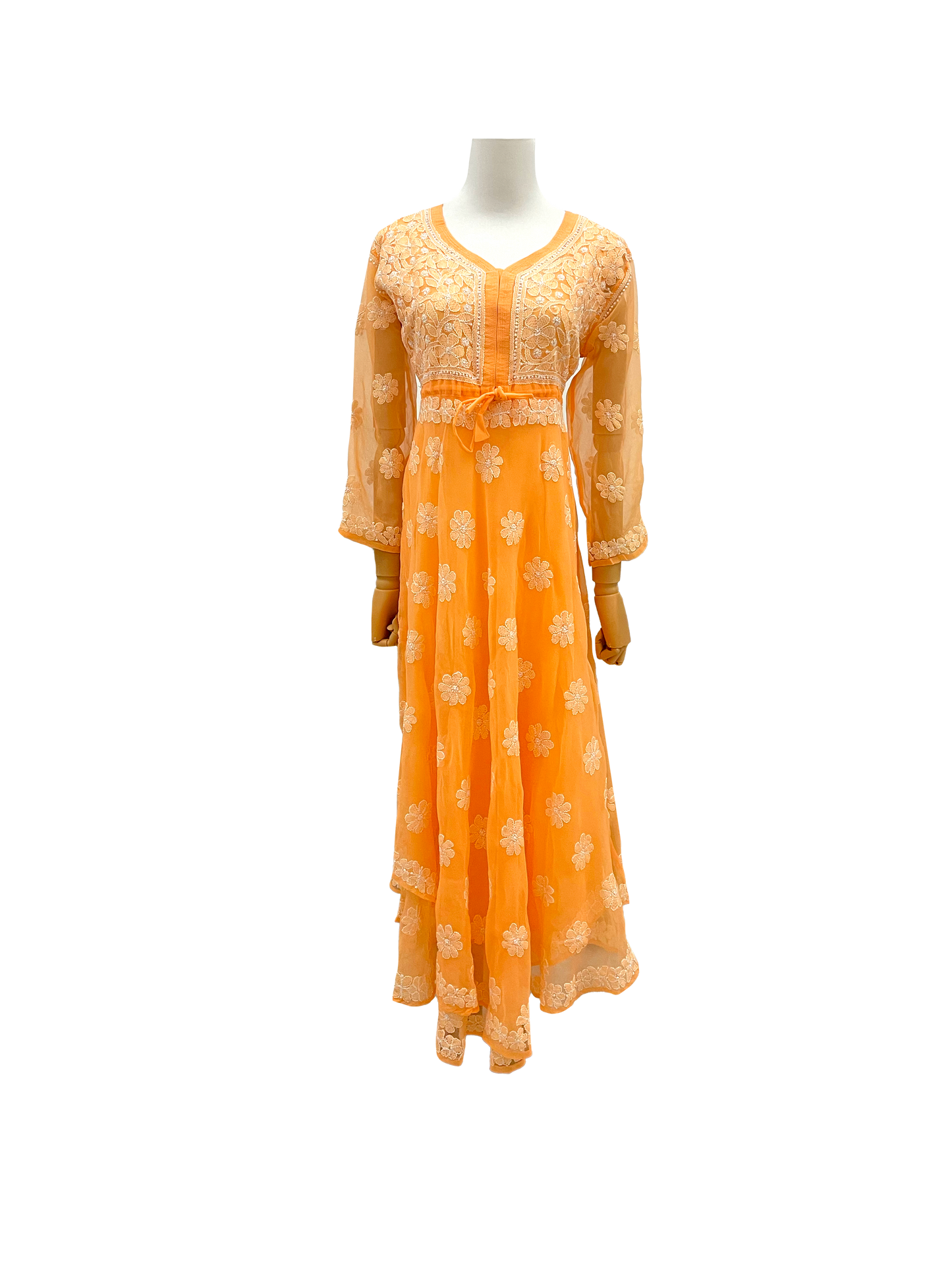 Aline Layered Gown (Georgette) Orange