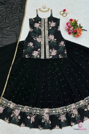 Foux georgette Lehenga with duptta | Closetsecrets