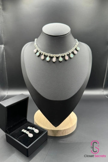 Elegance Teardrop  Necklace and Earring set NL 12 | Closetsecrets