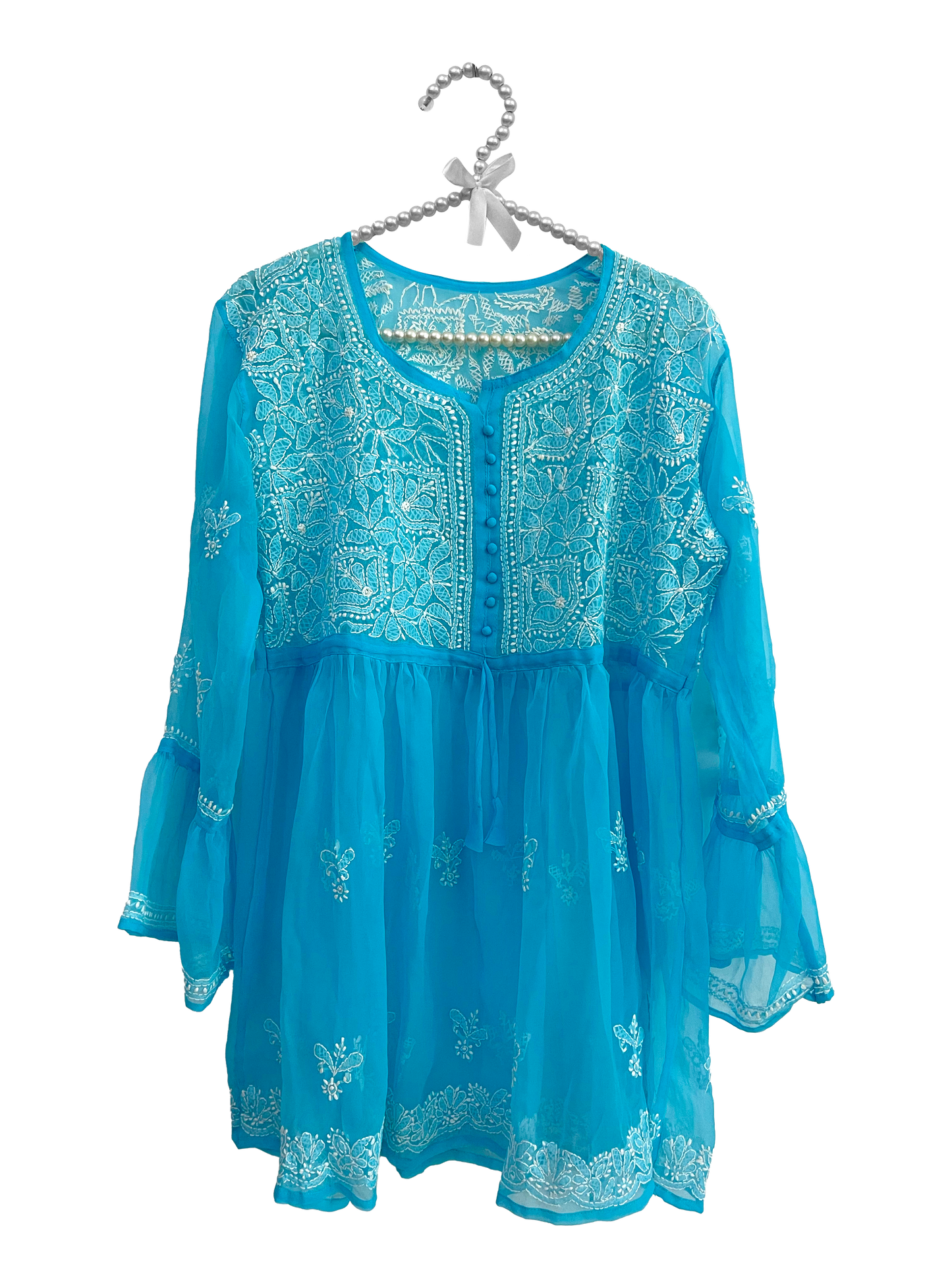 Georgette Frock Kurti Blue