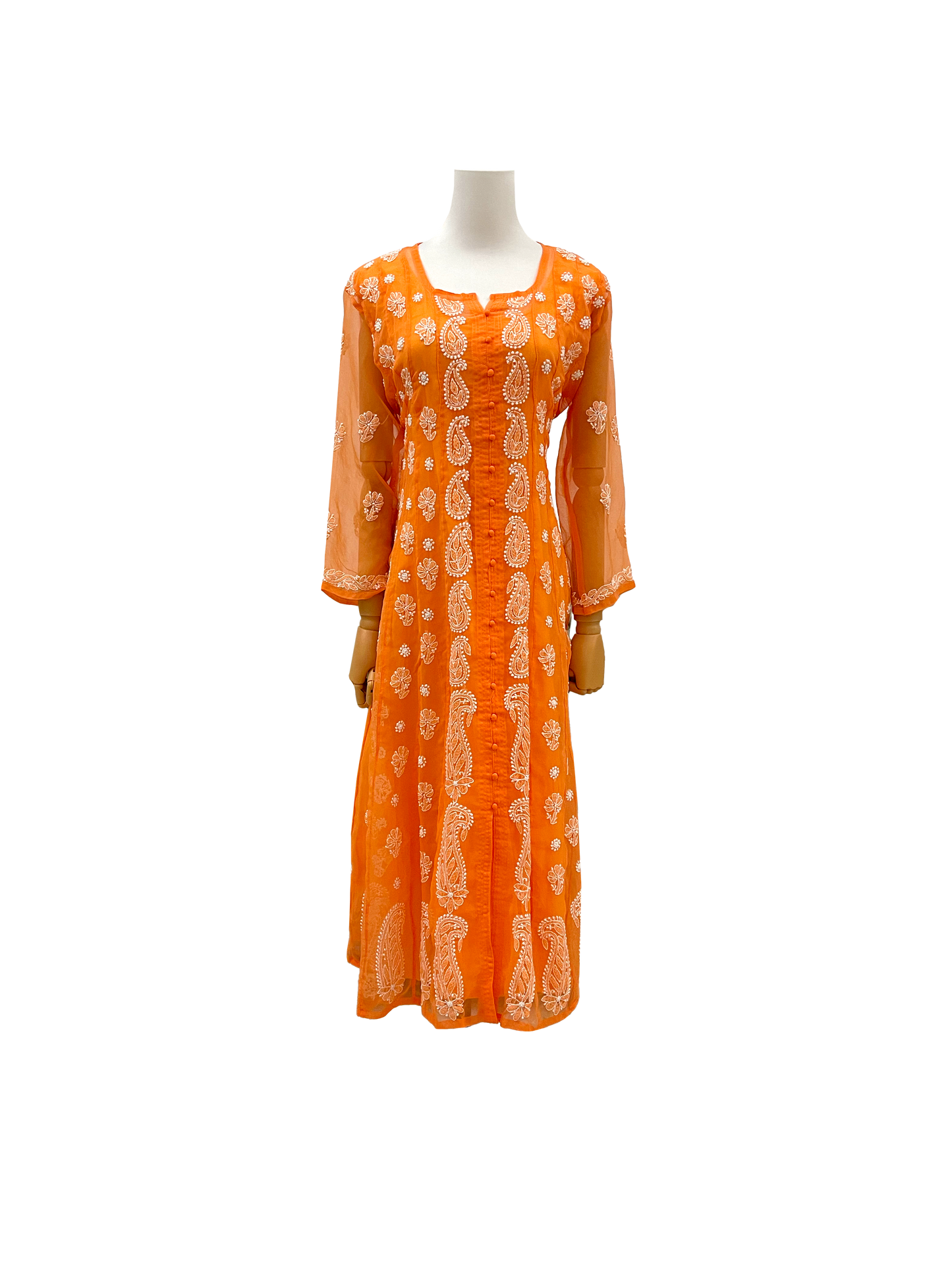 Front Open Anarkali Light Orange