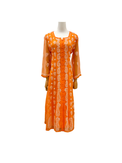 Front Open Anarkali Light Orange