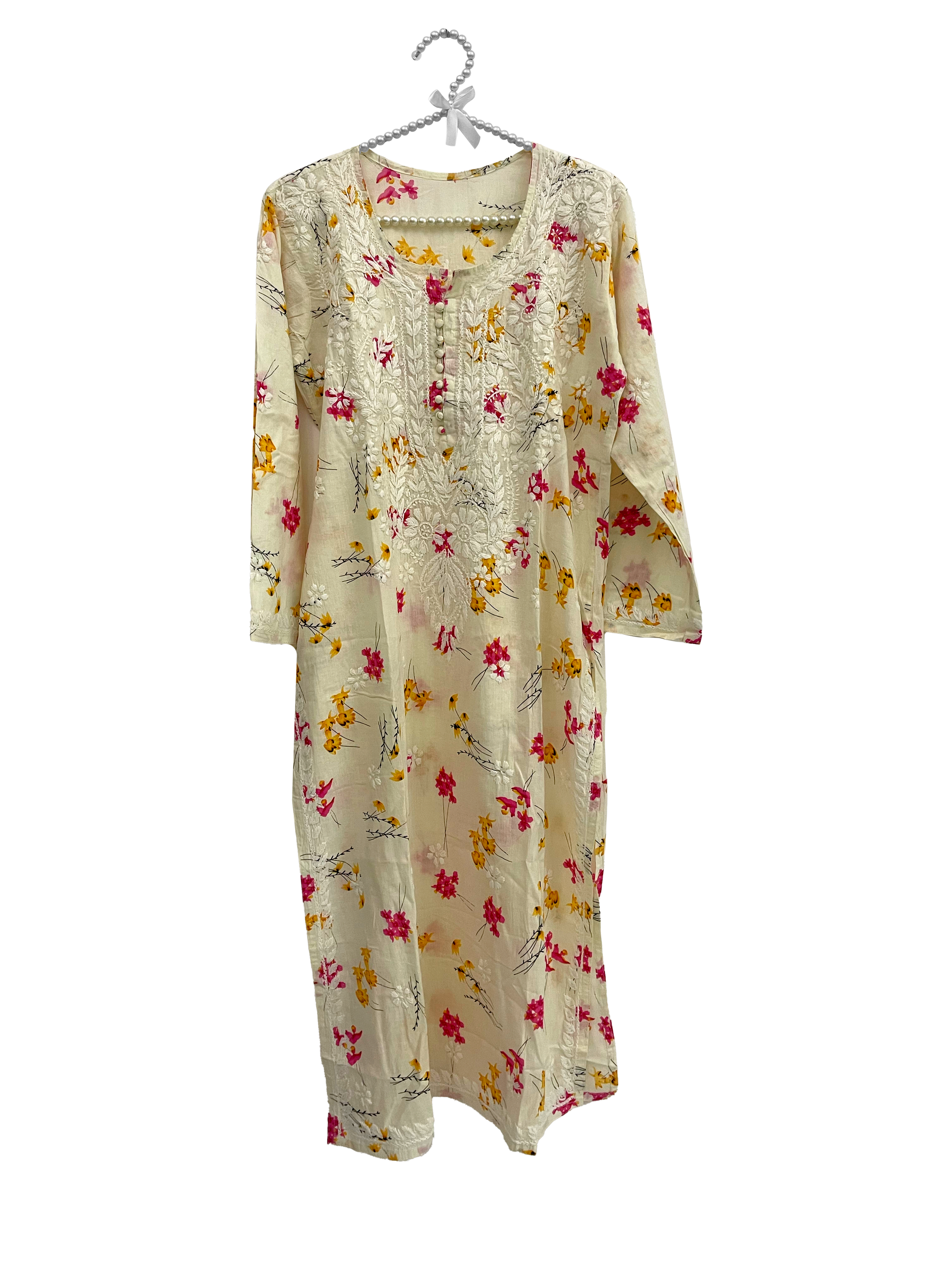 Mulmul Cotton long kurti Cream