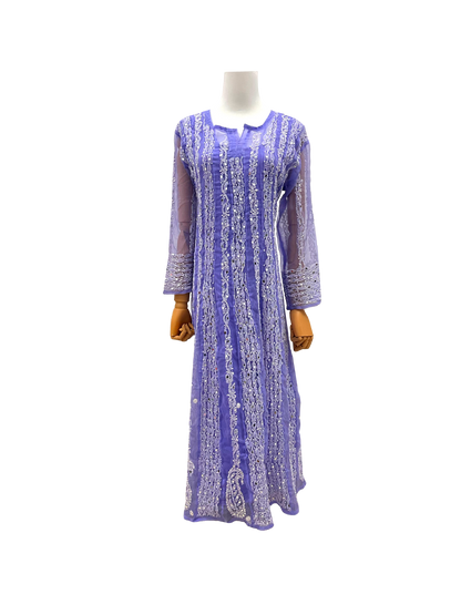 Georgette Full Length Kurti Lavender