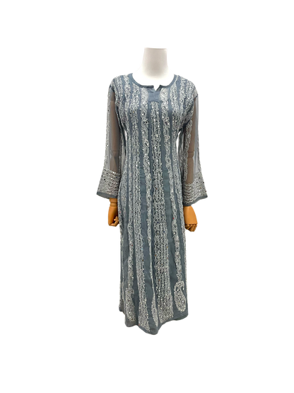 Georgette Full Length Kurti Grey