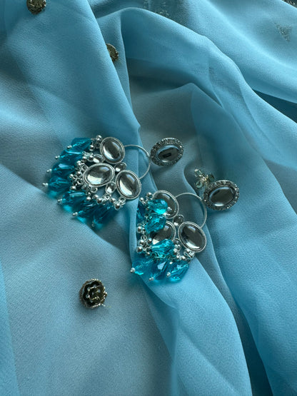Mirror Work Long Bali Earrings – Lightweight Statement Jewellery