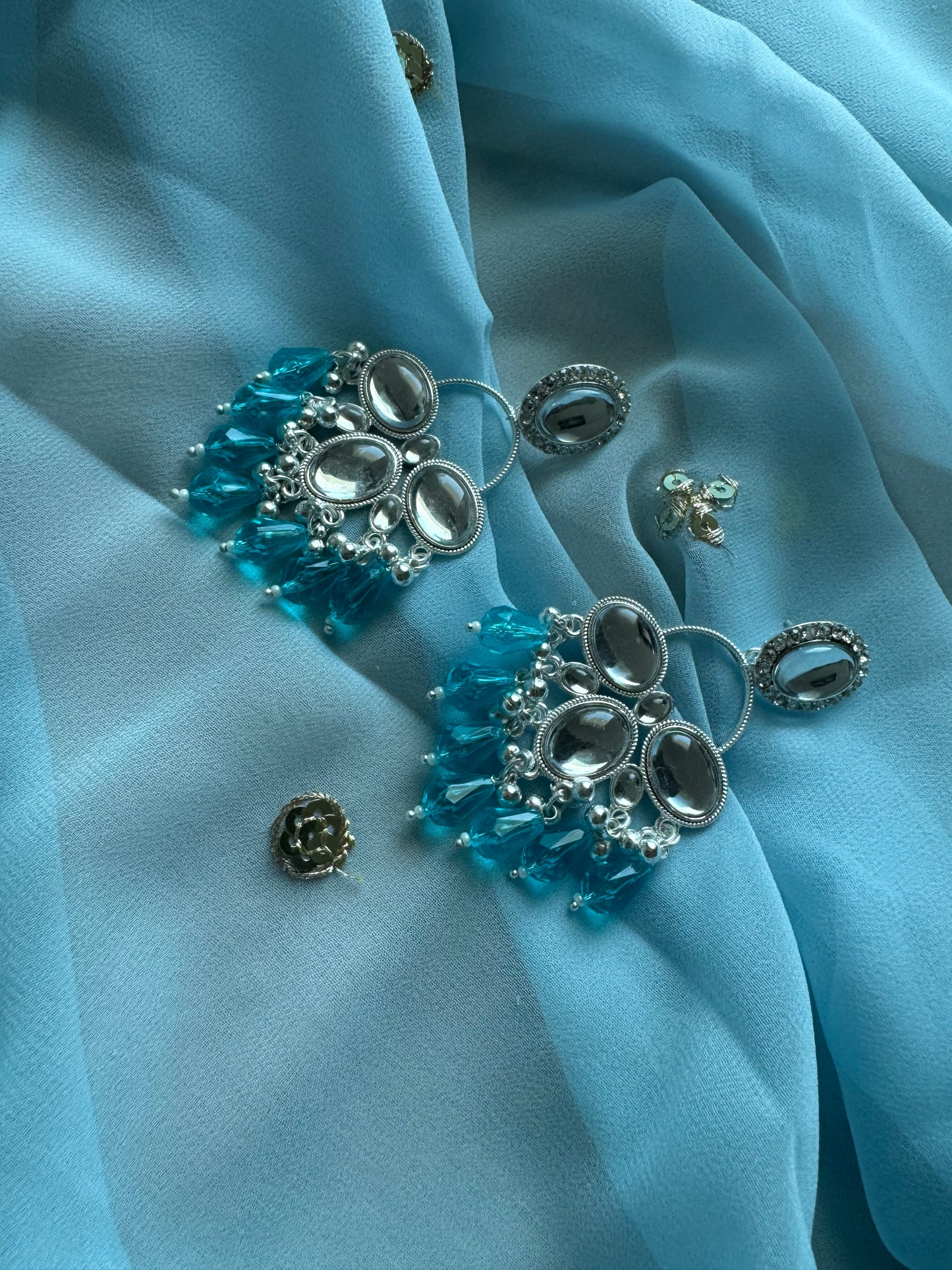 Mirror Work Long Bali Earrings – Lightweight Statement Jewellery