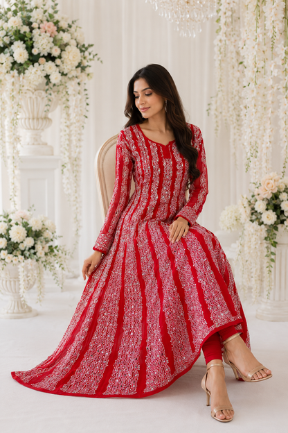 Mirror Work Georgette Anarkali