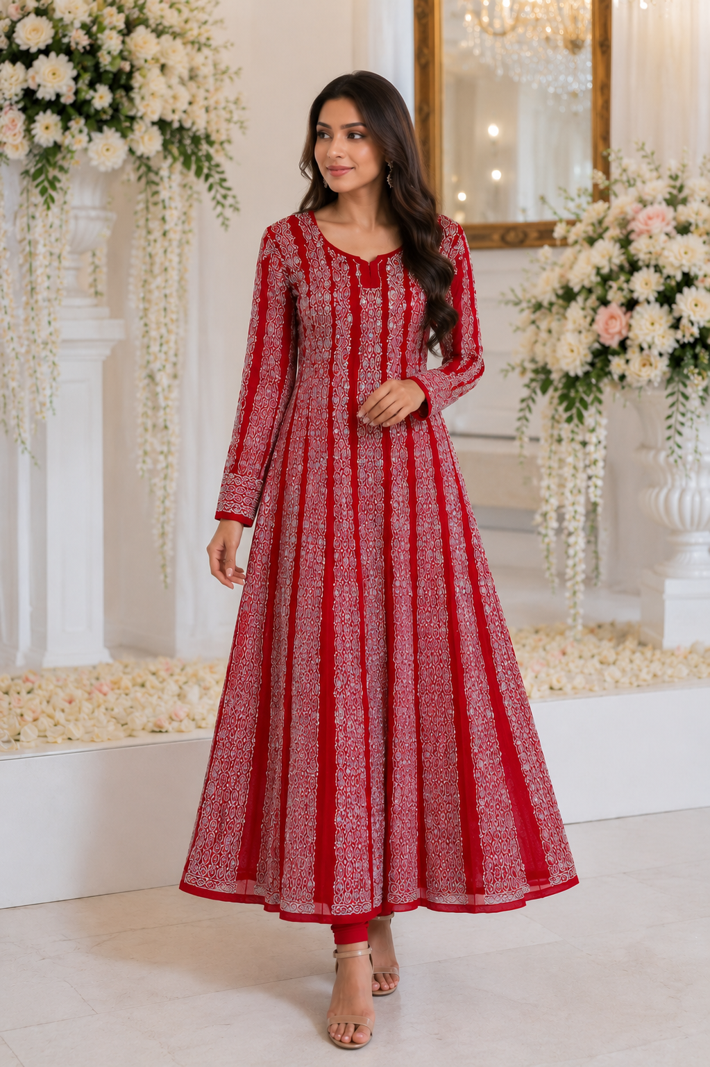 Mirror Work Georgette Anarkali