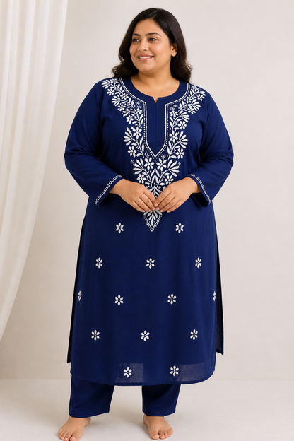Plus-Size Soft Mulmul Long Kurti