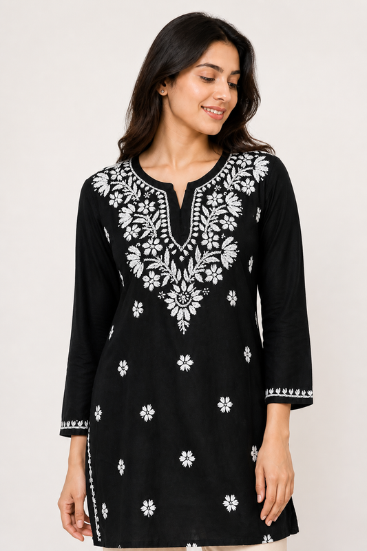 Handmade Mulmul Cotton Chikankari Kurti