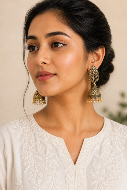 Shimri Triangle Jhumka Earrings | Premium Ethnic Jewelry