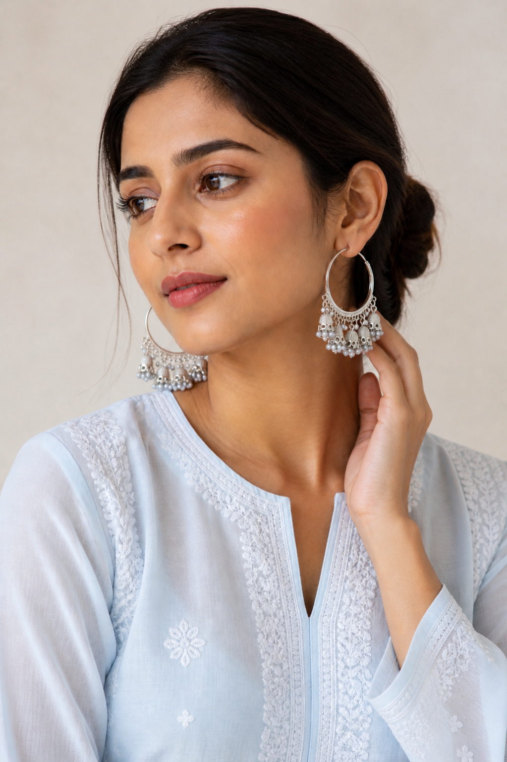 White Pearl Jhumki Bali Earrings | Premium Ethnic Jingle Jewelry