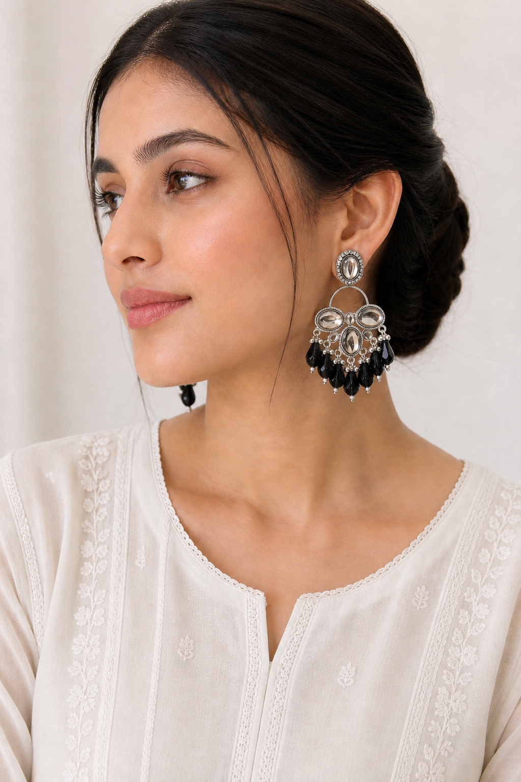 Mirror Work Long Bali Earrings – Lightweight Statement Jewellery