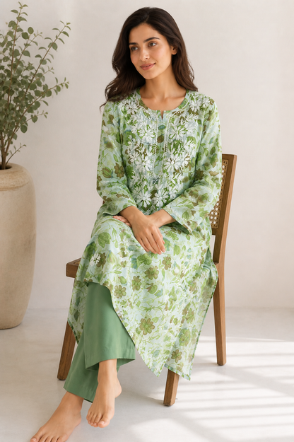 Floral Printed Long Kurti