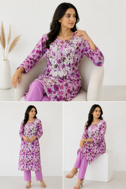 Floral Printed Long Kurti