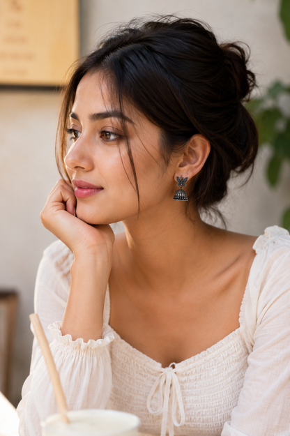 Cute Butterfly Jhumkas – Tiny Lightweight Earrings
