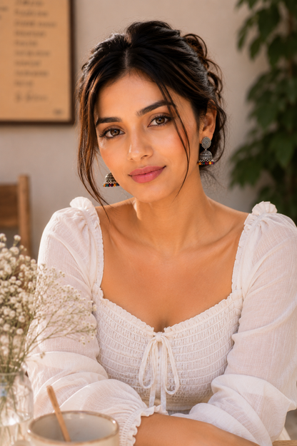 Multicolored Jhumkas – Cute Lightweight Ethnic Earrings