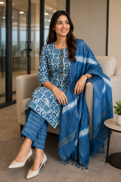 Premium Cotton 3-Piece Suit Set – Airy & Comfy for Casual & Office Wear