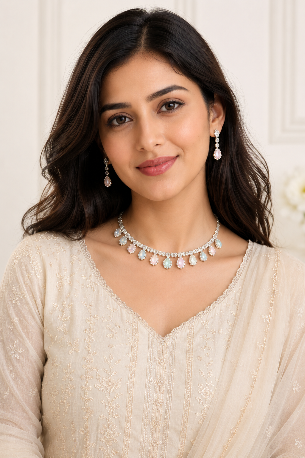 Elegance Teardrop  Necklace and Earring set NL 12 | Closetsecrets