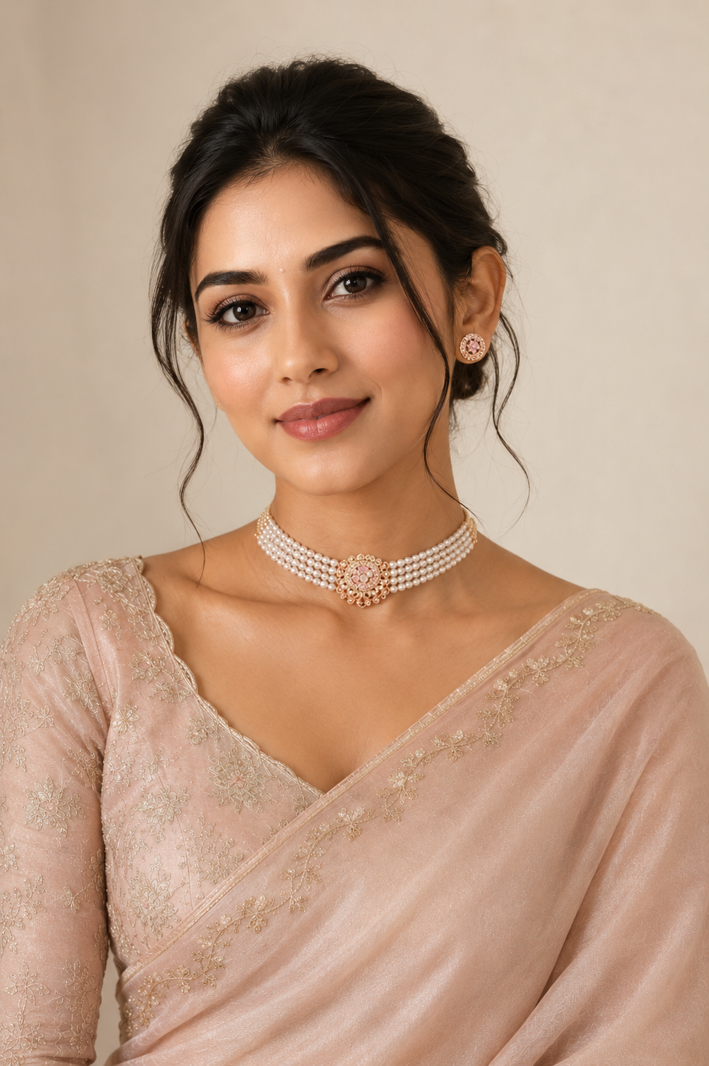 Rosegold Elegant Pearl Rhinestone Necklace NL 11 | Closetsecrets