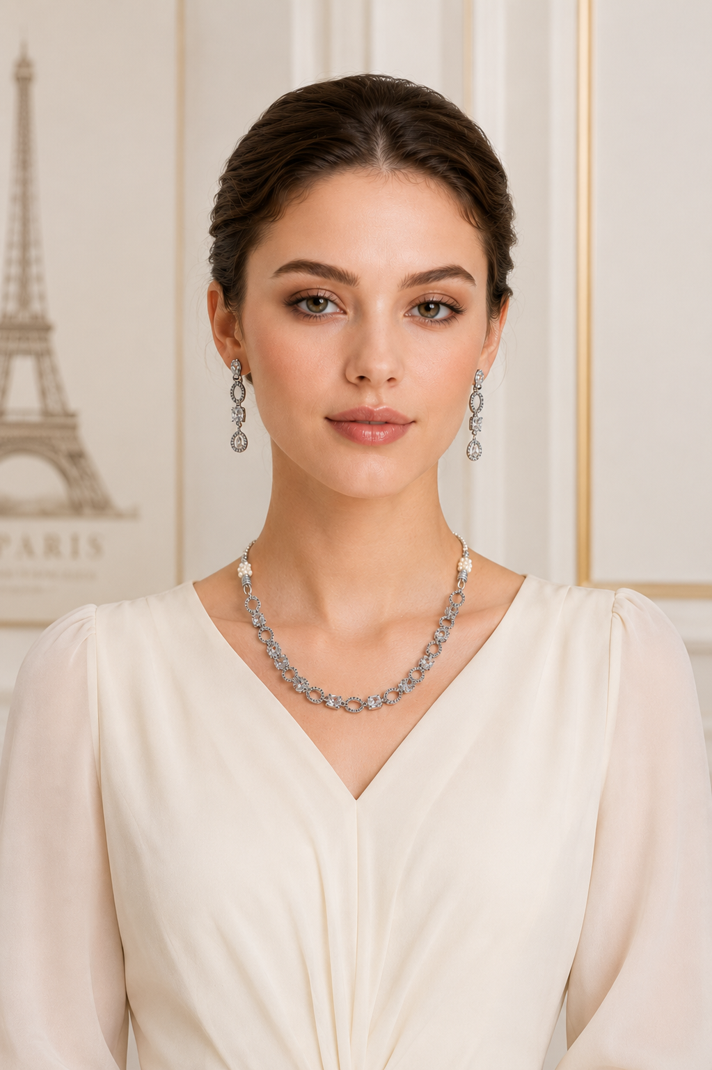 Clear Crystal Necklace Set – Premium Statement Jewelry