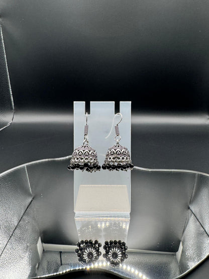 Black Pearl Drop Jhumkas ER 15 | Closetsecrets