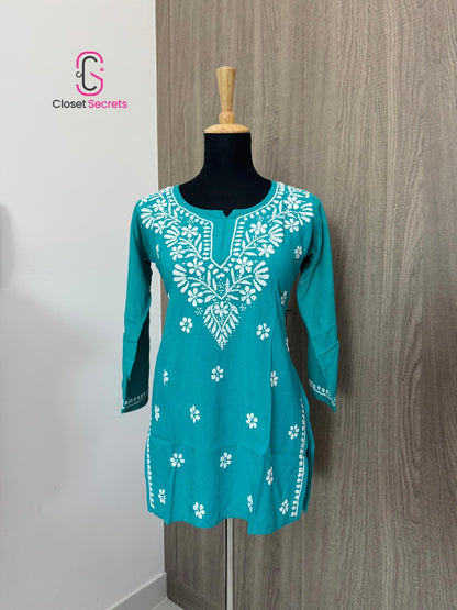 Handmade Mulmul Cotton Chikankari Kurti
