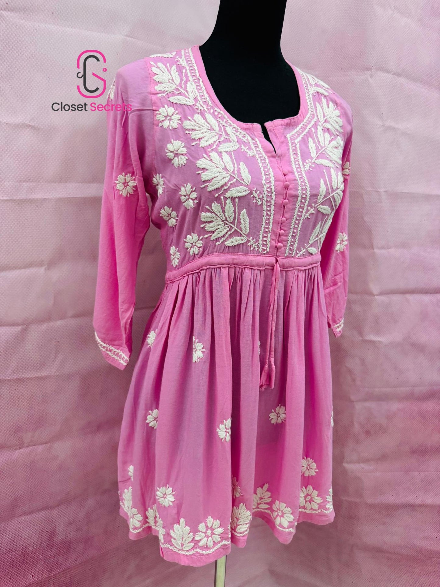 Mulmul Cotton Frock Kurti with Chikankari Embroidery