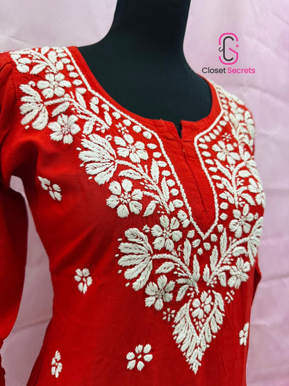 Handmade Mulmul Cotton Chikankari Kurti