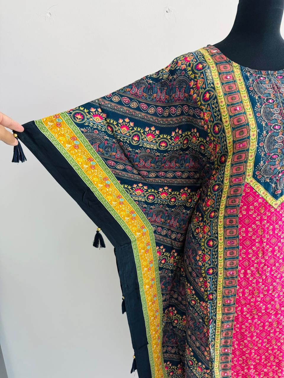 Multicolor Printed 2-Piece Kaftan Set with Cotton Bottom