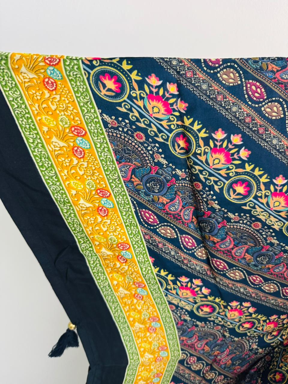 Multicolor Printed 2-Piece Kaftan Set with Cotton Bottom