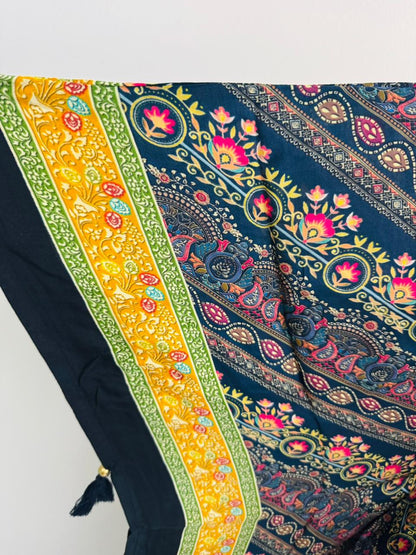 Multicolor Printed 2-Piece Kaftan Set with Cotton Bottom